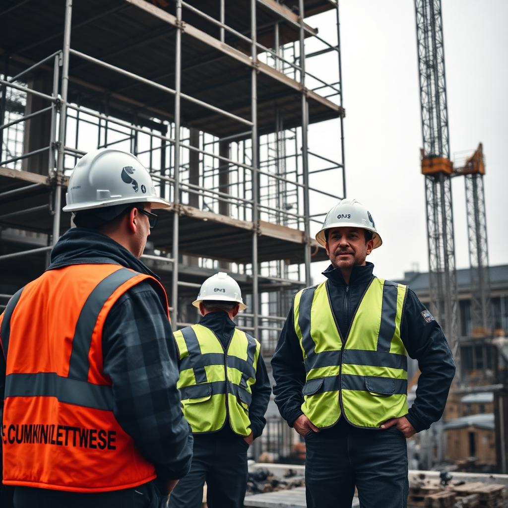 Construction staff at work