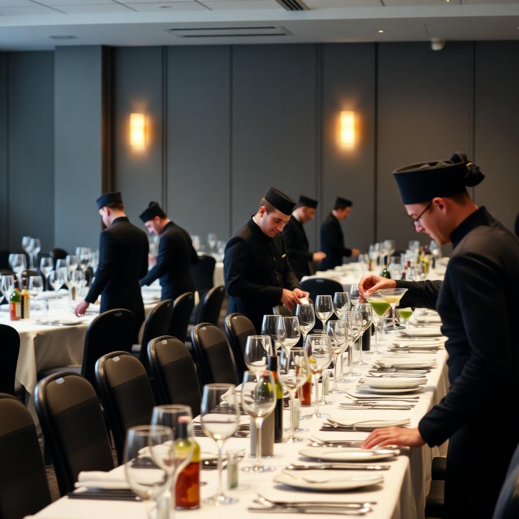 Hospitality staff at work
